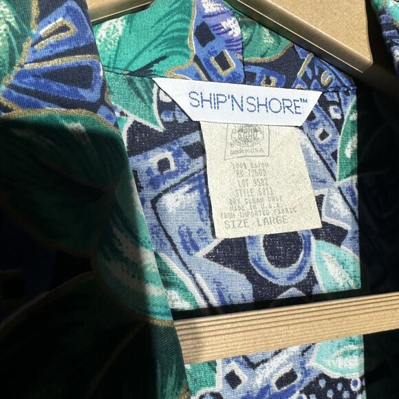 Ship N Shore Vintage Blazer Women's L Blue Green Single Button Made in USA - Picture 3 of 13